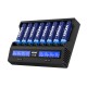 VC8 8-Channel 21700 LED Smart Charger with LCD Screen For Li-ion NiMH Batteries