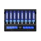 VC8 8-Channel 21700 LED Smart Charger with LCD Screen For Li-ion NiMH Batteries