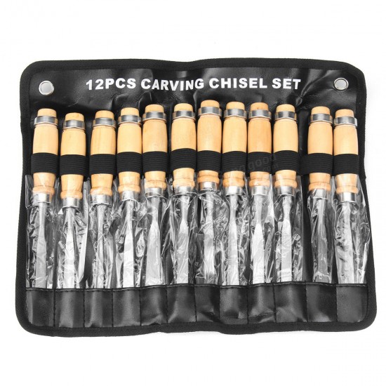 12pcs Wood Carving Hand Chisel Tool Set Professional Wood Working Gouges Steel 12pcs Wood Carving Hand Chisel Tool Set Professional Wood Working Gouges Steel