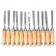 12pcs Wood Carving Hand Chisel Tool Set Professional Wood Working Gouges Steel