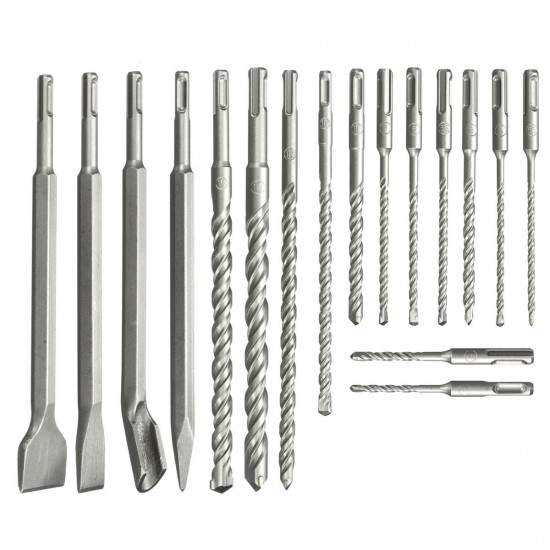 17 in 1 Drill Bits Chisel SDS Plus Rotary Hammer Bits Set For Bosch Hilti Plus 17 in 1 Drill Bits Chisel SDS Plus Rotary Hammer Bits Set For Bosch Hilti Plus