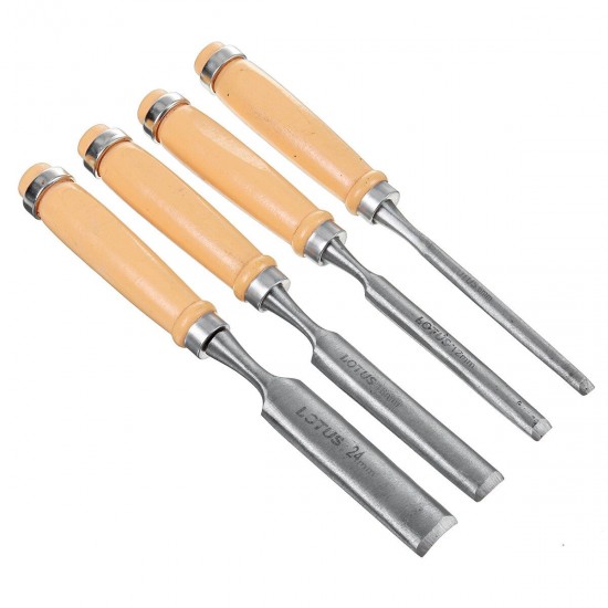 4Pcs Wood Carving Roughing Hand Chisel Tool Kit Set Working Professional Gouges