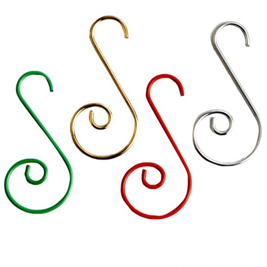 20 Pcs 1.0*25*50MM Christmas Ornament Hooks S-Shaped Flower Hook Perfect For Christmas Tree Decorations