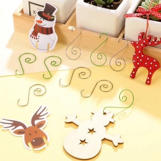 20 Pcs 1.0*25*50MM Christmas Ornament Hooks S-Shaped Flower Hook Perfect For Christmas Tree Decorations