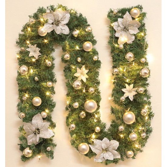 2.7m Christmas Tree Wreath Door Hanging Garland Window Ornament Xmas Party Decor Christmas Decoration