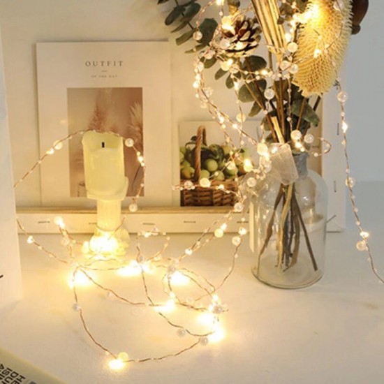 2M/3M/4M Pearl String Light LED Fairy String Lights Christmas Decoration Bar Table Decoration Lights Wedding Table Lamp String