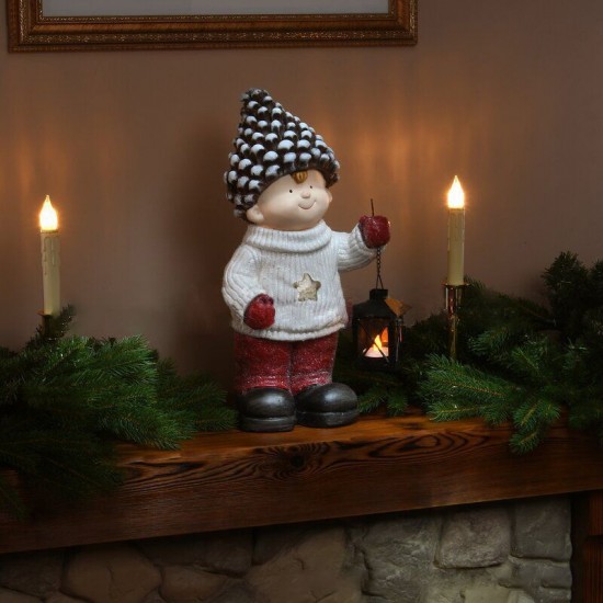 Christmas Cartoon Boy Elk Snowman Resin Ornaments Merry Christmas Decoration New Year Party Decoration