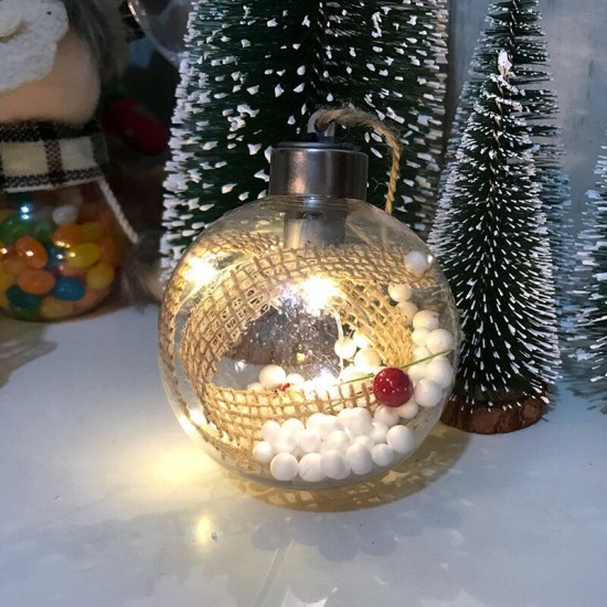 Christmas Hanging Ball Bottle Transparent LED Luminous Night Light Bottle Hanging Pendant Christmas Tree Decor Fairy Lights New Year Christmas Decorations