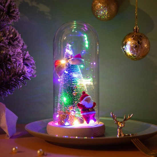 Christmas Tree Glass Cover Ornaments Eternal Flower Luminous Glass Cover Ornaments Christmas Decoration Ornaments