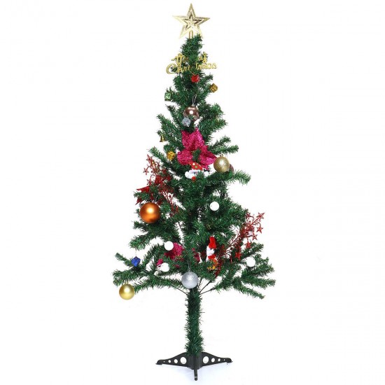 1.2/1.5/1.8m Artificial Christmas Tree PVC Pine Needle Encrypted Mini Tree With Solid Stand Holiday Festival Decoration Green 1.2/1.5/1.8m Artificial Christmas Tree PVC Pine Needle Encrypted Mini Tree With Solid Stand Holiday Festival Decoration Green