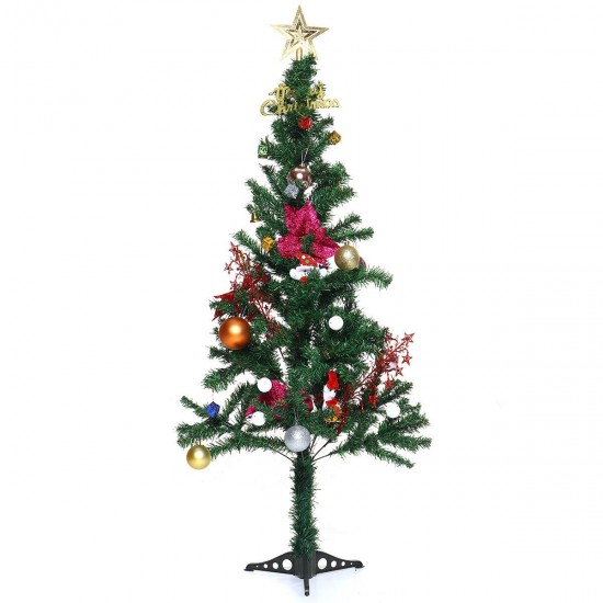 1.2/1.5/1.8m Artificial Christmas Tree PVC Pine Needle Encrypted Mini Tree With Solid Stand Holiday Festival Decoration Green