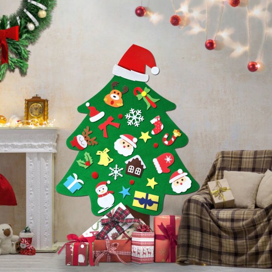 DIY Felt Christmas Tree With 37PCS Ornaments