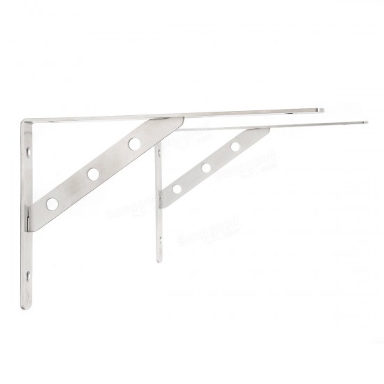 1 Pair 6-12 Inch Stainless Steel Wall Shelf Mount Brackets L Shaped Right Angle Braces