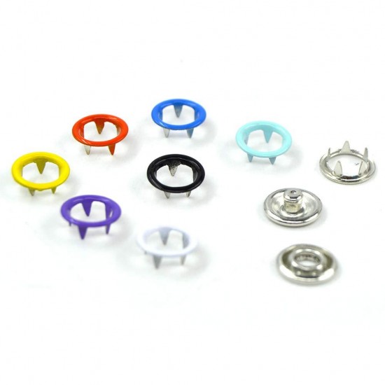 100Sets Handmade Sewing Sliver Metal Prong Snap Buttons Press Studs Fasteners Baby Romper Buckle Button For Clothes Sew 9.5mm 100Sets Handmade Sewing Sliver Metal Prong Snap Buttons Press Studs Fasteners Baby Romper Buckle Button For Clothes Sew 9.5mm