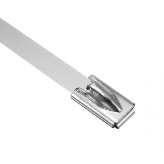 10pcs 304 Stainless Steel Zip Tie Header Wrap Self Locking Metal Cable