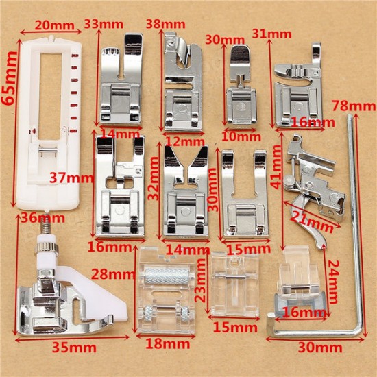 14Pcs Snap Presser Foot Set for VIKING HUSQVARNA Sewing Machines 335 330 325