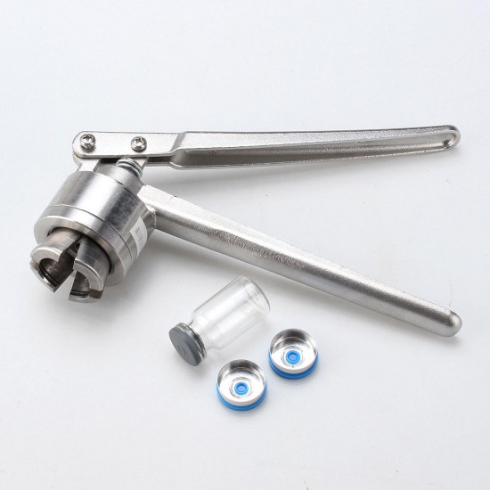 20MM Manual Crimper Hand Seal Ring Machine+ 10ml Clear Vials +1Stopper +2Caps Lab 20MM Manual Crimper Hand Seal Ring Machine+ 10ml Clear Vials +1Stopper +2Caps Lab