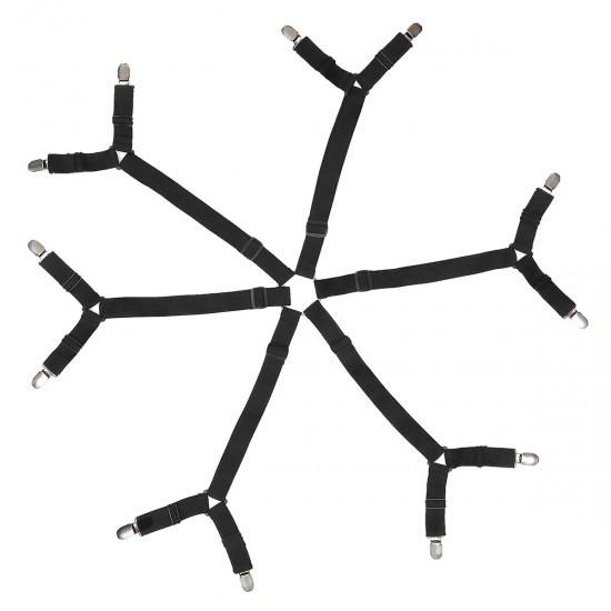 6 Sides Adjustable Bed Fitted Sheet Straps Suspenders Gripper Holder Fasteners 6 Sides Adjustable Bed Fitted Sheet Straps Suspenders Gripper Holder Fasteners