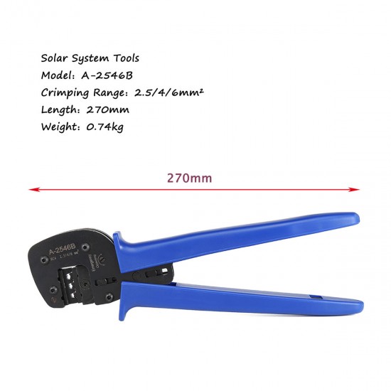 A-2546B Solar Crimping Pliers Tools MC4 Connector Terminal Crimper for Solar Panel Cable System