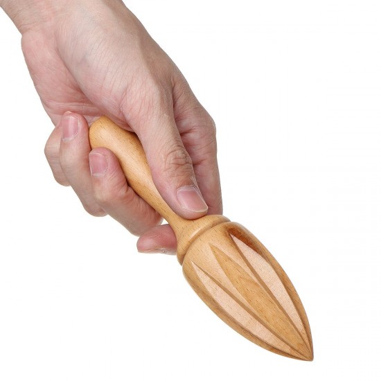 Beech Wooden Lemon Squeezer Hand Press Manual Juicer Fruit Orange Citrus Juice Extractor Reamers