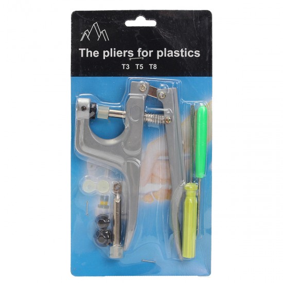 Clothes Button Fastener Snap Plier with 150Set Colorful T5 Snap Plastic Buttons