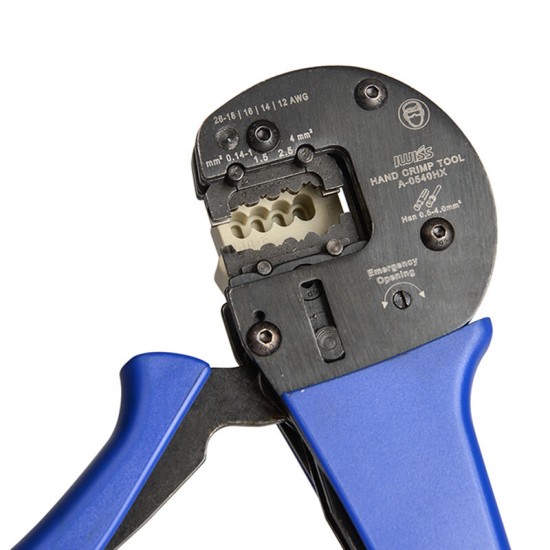IWS-0540HX Hand Crimper Plier Tools for 0.14mm2-4.0mm2 (AWG26-12) Harting Han D/E/C Connectors with Locator