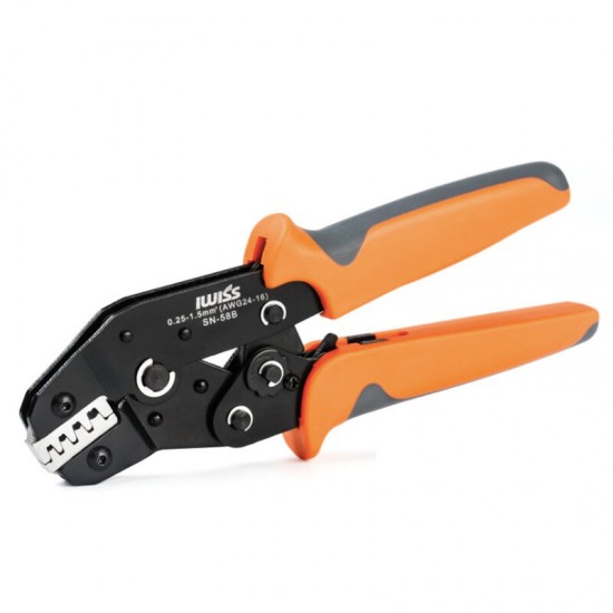 SN-58b 6.3/ 4.8/2.8 Plug Spring Crimping Tool Ratchet Terminal 0.25-1.5mm Crimping Tool Cold-pressing Bare Terminal Clamp