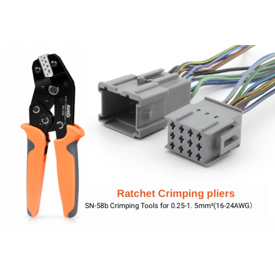 SN-58b 6.3/ 4.8/2.8 Plug Spring Crimping Tool Ratchet Terminal 0.25-1.5mm Crimping Tool Cold-pressing Bare Terminal Clamp SN-58b 6.3/ 4.8/2.8 Plug Spring Crimping Tool Ratchet Terminal 0.25-1.5mm Crimping Tool Cold-pressing Bare Terminal Clamp
