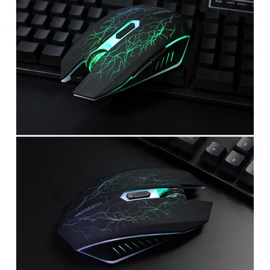 1600DPI 2.4GHz Wireless Silent Mute Rechargeable Gaming Mouse Wireless Charging Game for PC Laptop Office