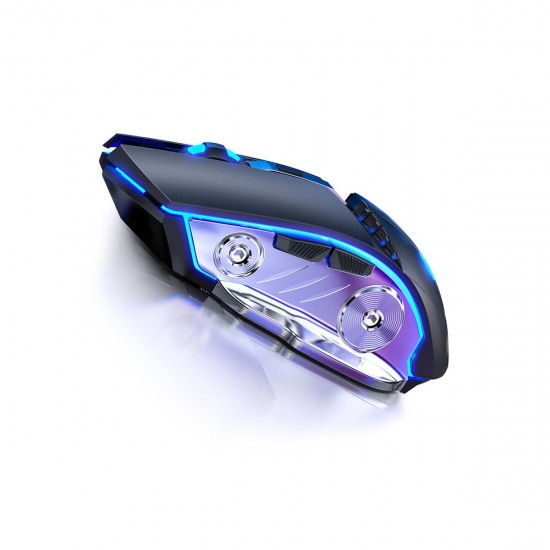 2.4G Wireless Gaming Mouse Sound Silent Rechargeable Mouse Blue Backlight With Receiver for Laptop Desktop PC