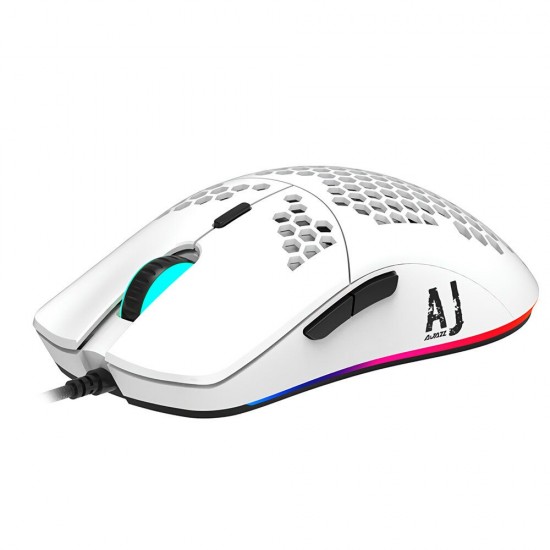 AJ390 Wired Gaming Mouse Honeycomb Hollow 16000DPI 7 Buttons USB Wired Mouse with 6 Colors LED Backlight