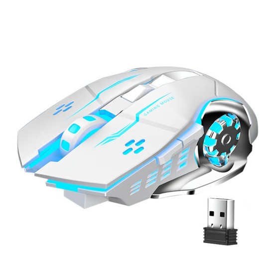 SC100 2.4GHz Wireless Mouse 1600DPI RGB Backlit Rechargeable Gaming Mouse for Computer Laptop PC Gamer