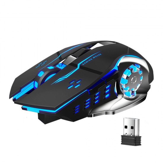 SC100 2.4GHz Wireless Mouse 1600DPI RGB Backlit Rechargeable Gaming Mouse for Computer Laptop PC Gamer