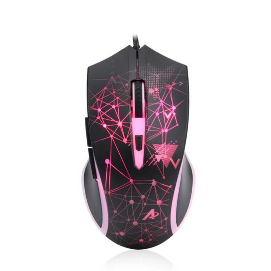AJ119 USB Wired 6 Button Programming Gaming Mouse with Variable Breathing Light for Gamer PC Laptop