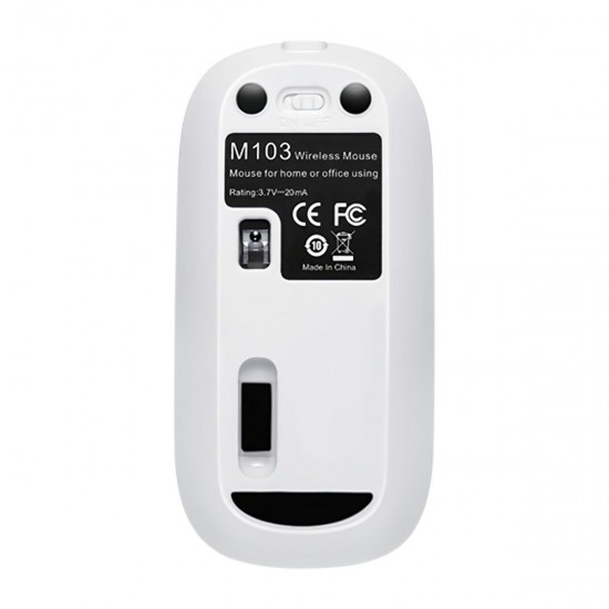 WXSB-G 2.4GHz Wireless Mouse Rechargeable 1600DPI Mute Button Mouse for Home Office