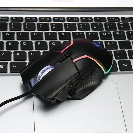 E75 6400DPI 8 Buttons RGB light Gaming Mose with Mose Pad for PC Laptop