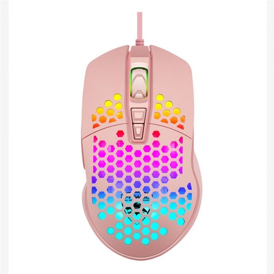 V9 Wired Gaming Mouse Honeycomb Hollow 4000DPI 7 Buttons USB Wired Mouse with RGB Backlight