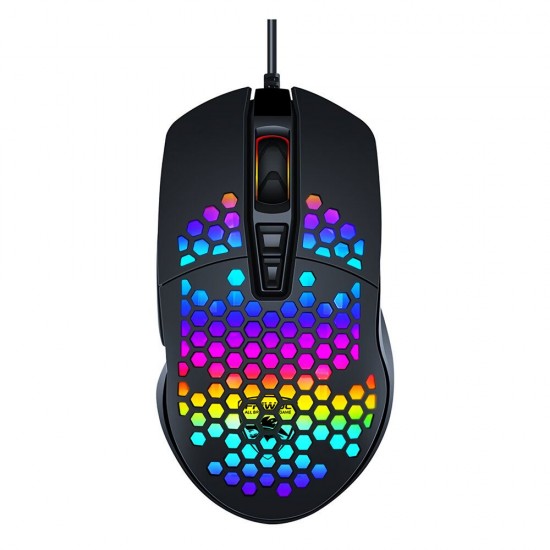 V9 Wired Gaming Mouse Honeycomb Hollow 4000DPI 7 Buttons USB Wired Mouse with RGB Backlight