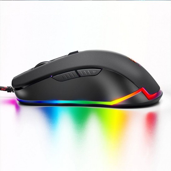 V6 4000DPIUSB Wired RGB LED BacklitErgonomic 6 Buttons Optical Gaming Mouse for Desktop PC Laptop