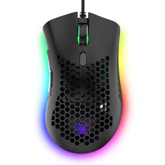 M7 Gaming Mouse Wired 12000DPI RGB Backlight Computer Mouse Lightweight Hollow Honeycomb Mice for Computer Laptop PC Gamer