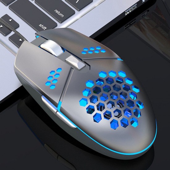 G25 Silent Wired Gaming Mouse 2400DPI 6 Buttons RGB Backlight Mouse for Desktop Computer Laptop PC