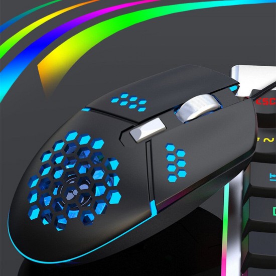 G25 Silent Wired Gaming Mouse 2400DPI 6 Buttons RGB Backlight Mouse for Desktop Computer Laptop PC