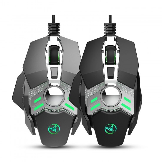 J200 Wired Gaming Mouse 6400 DPI Seven-key Macro Programming Settings Mouse with Four Adjustable DPI RGB Light For Professional Gaming
