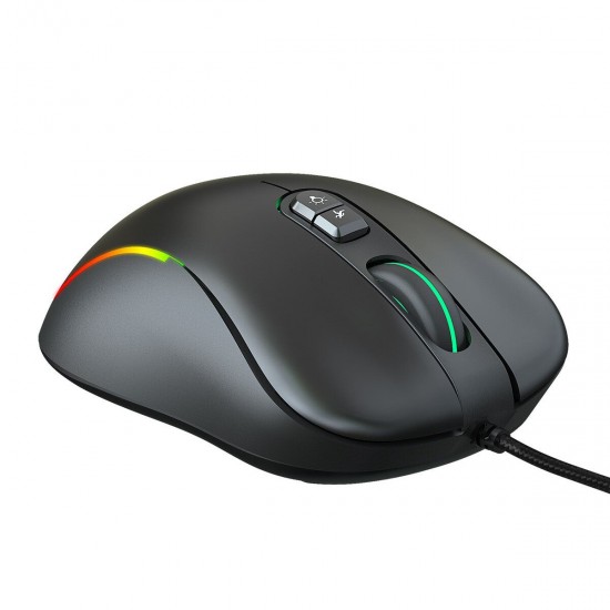 J300 Wired Gaming Mouse 7 Button Macro Programming Mouse 6400DPI Colorful RGB Backlight USB Wired Mouse