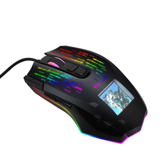 J500 Wired Gaming Mouse USB RGB Game Mouse with Display Screen 6 Adjustable DPI for Desktop Computer Laptop PC J500 Wired Gaming Mouse USB RGB Game Mouse with Display Screen 6 Adjustable DPI for Desktop Computer Laptop PC