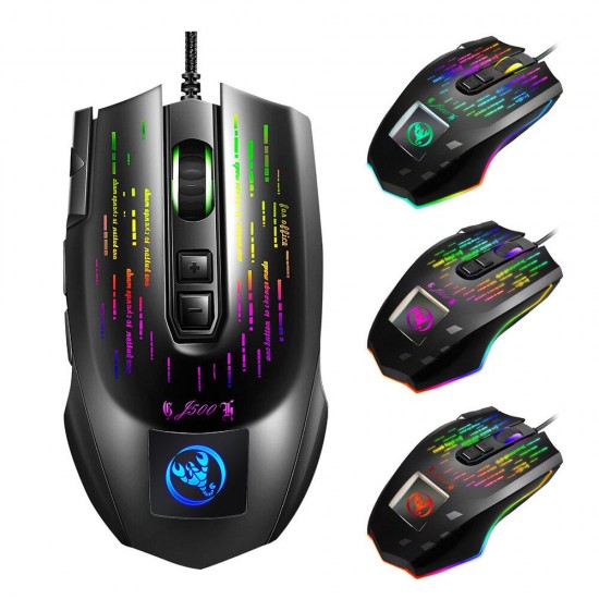J500 Wired Gaming Mouse USB RGB Game Mouse with Display Screen 6 Adjustable DPI for Desktop Computer Laptop PC J500 Wired Gaming Mouse USB RGB Game Mouse with Display Screen 6 Adjustable DPI for Desktop Computer Laptop PC