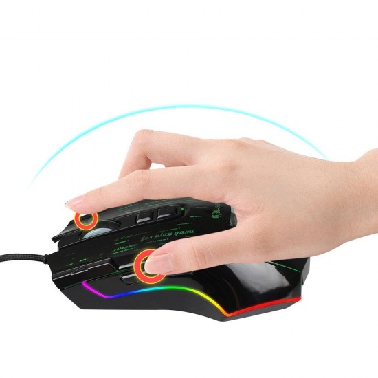 J500 Wired Gaming Mouse USB RGB Game Mouse with Display Screen 6 Adjustable DPI for Desktop Computer Laptop PC