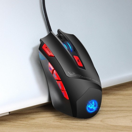 S800 9 Buttons 6000DPI Backlit Gaming Mouse USB Wired Optical Programmable Mouse Mice
