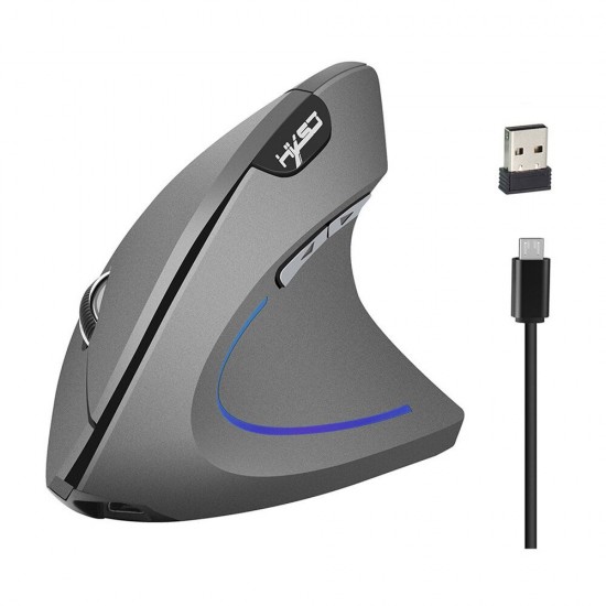 T22 2.4G Wireless Rechargeable Vertical Mouse 2400dpi 6 Buttons Optical Gaming Mouse for Computer PC Gamer