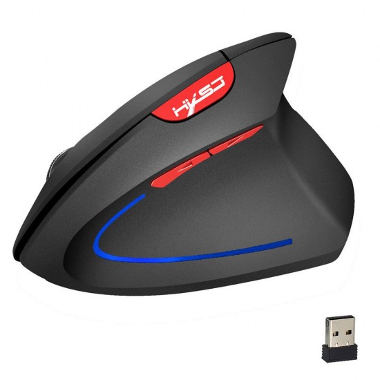 T22 2.4G Wireless Rechargeable Vertical Mouse 2400dpi 6 Buttons Optical Gaming Mouse for Computer PC Gamer